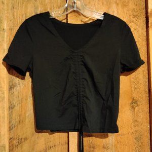 L Black Tight Crop Top